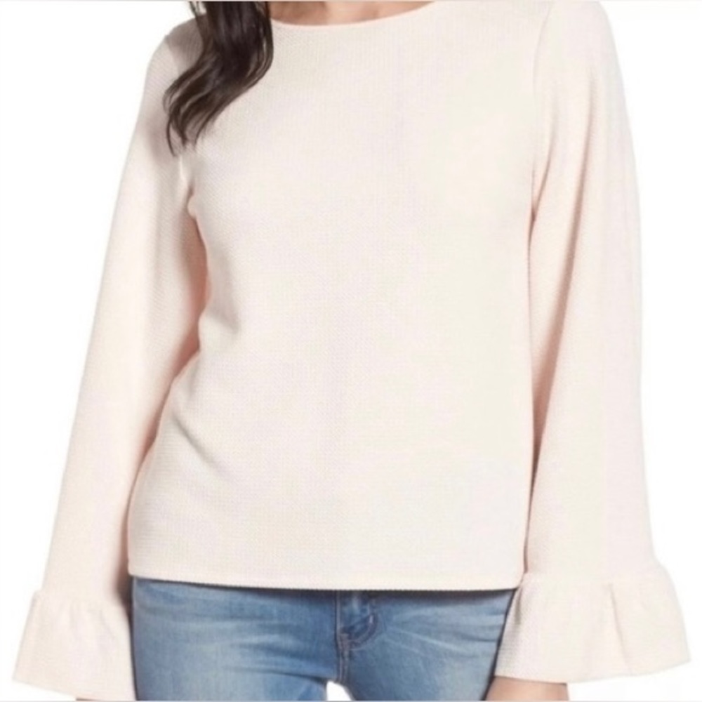Halogen Light Pink Bell Sleeve Top